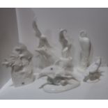 A collection of Royal Doulton Images sculptures in white glaze, including Crest of a Wave, First