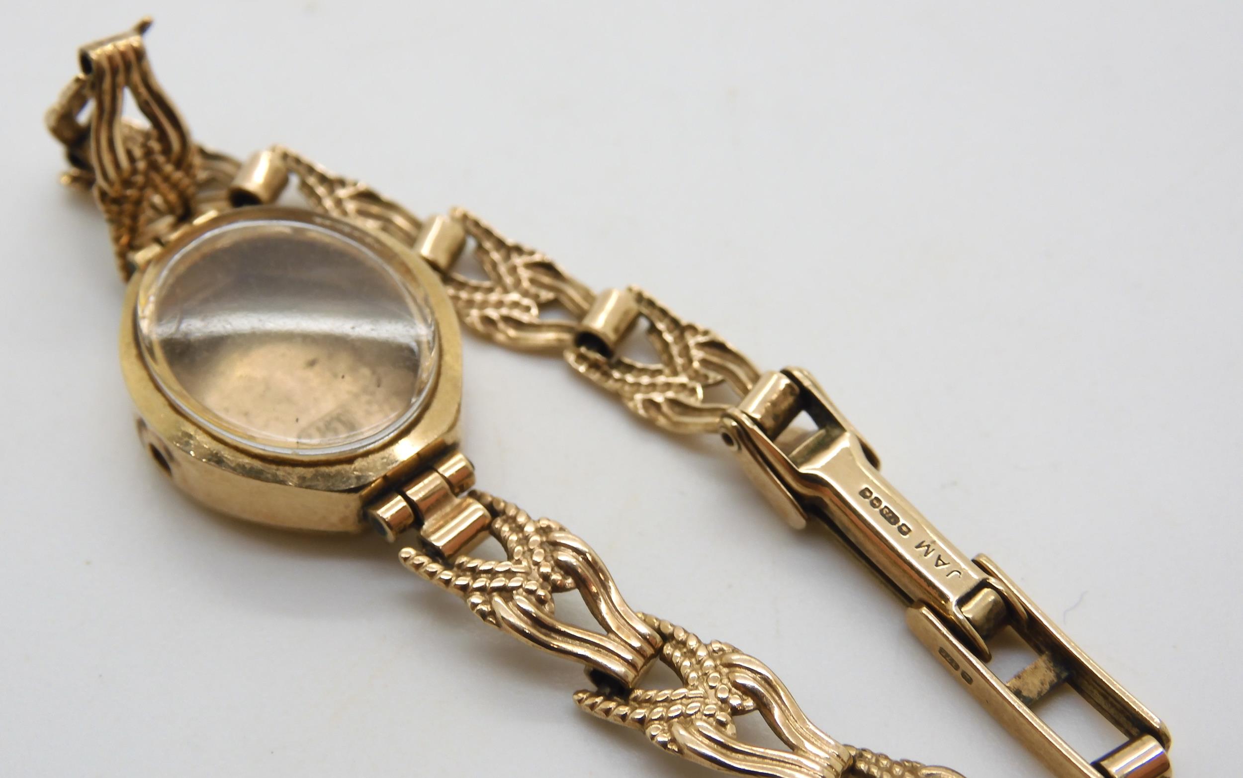 A 9ct empty ladies watch case and strap weight on its own 6.7gms, together with a 9ct cased - Image 5 of 6