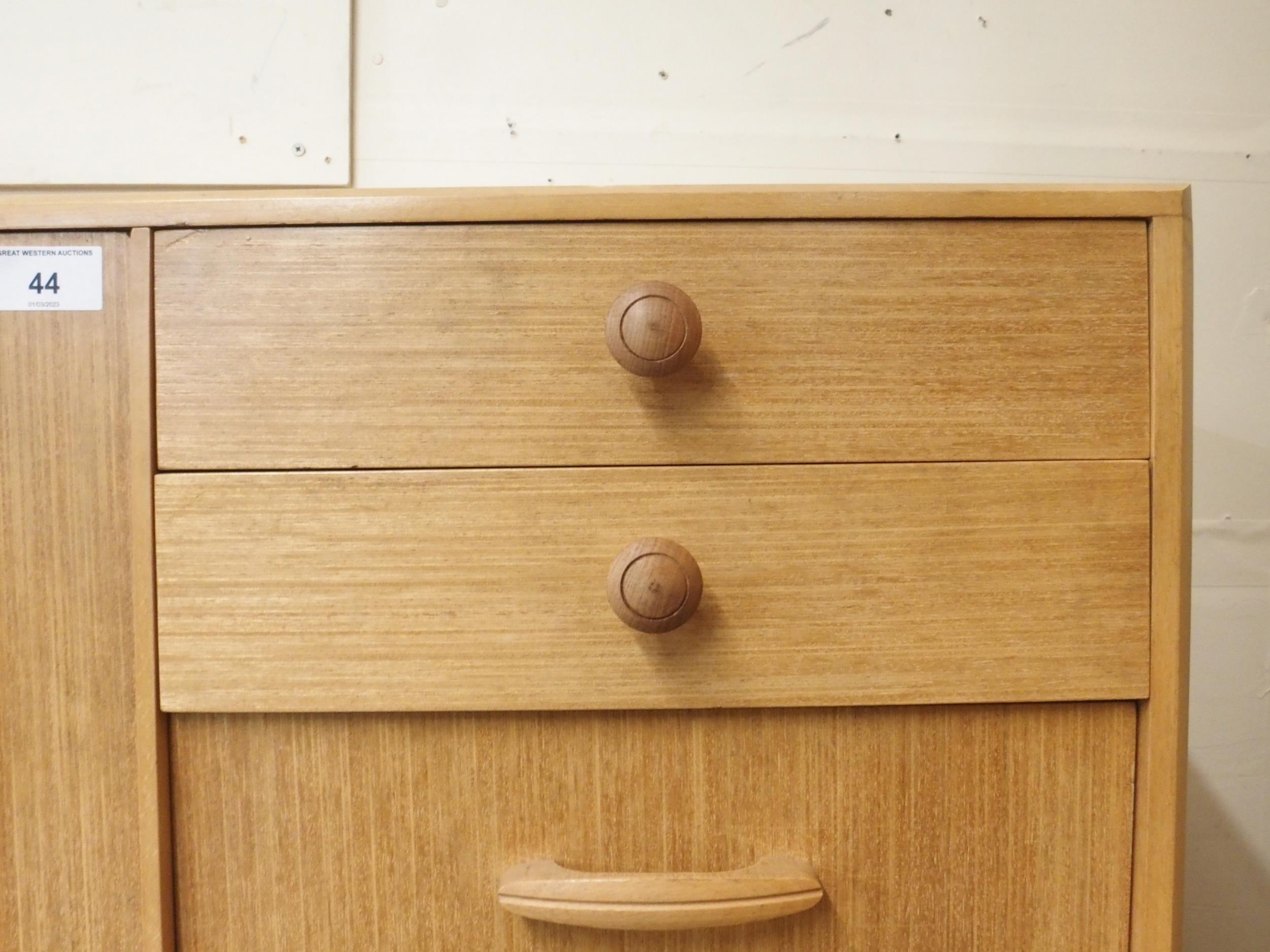 A mid 20th century teak veneered Remploy bachelors wardrobe, 135cm high x 90cm wide x 47cm deep - Image 2 of 6