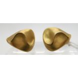 A pair of 18ct gold clip & post earrings, weight 12.3gms Condition Report:Available upon request