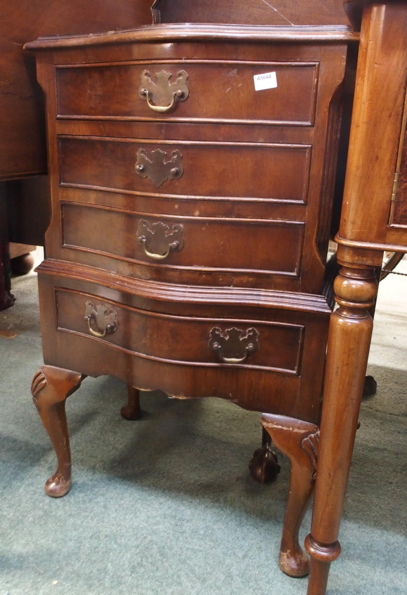 A 20th century mahogany miniature chest on stand, mahogany bedside cabinet, tilt top tripod - Image 3 of 5