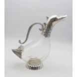 A Silea silver plated glass decanter in the form of a duck Condition Report:Available upon request