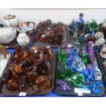 A large collection of Wedgwood and other glass animal and bird figures Condition Report:No condition