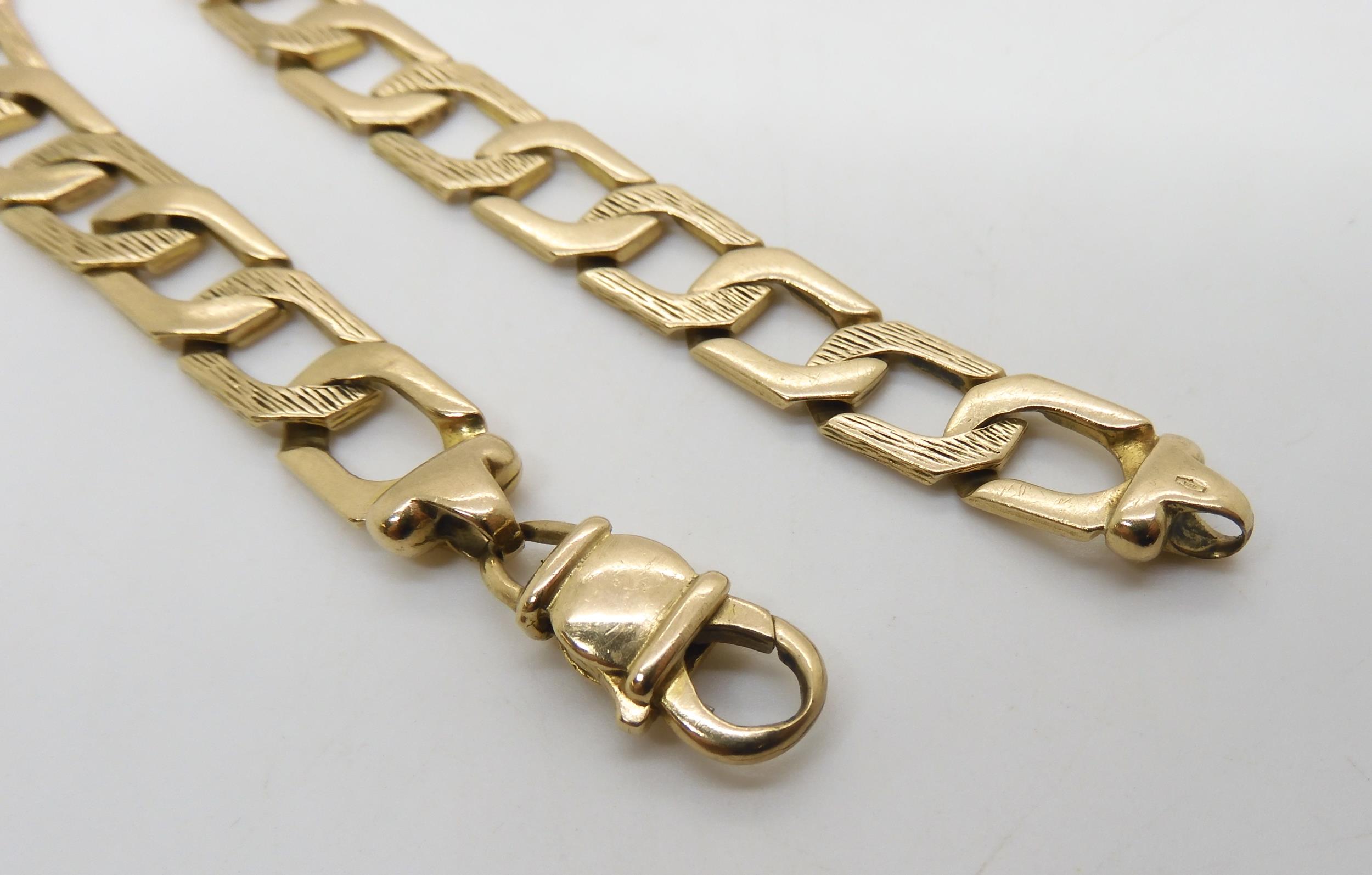 A 9ct gold curb chain bracelet, length 22cm, weight 20.8gms Condition Report:Available upon request - Image 2 of 2