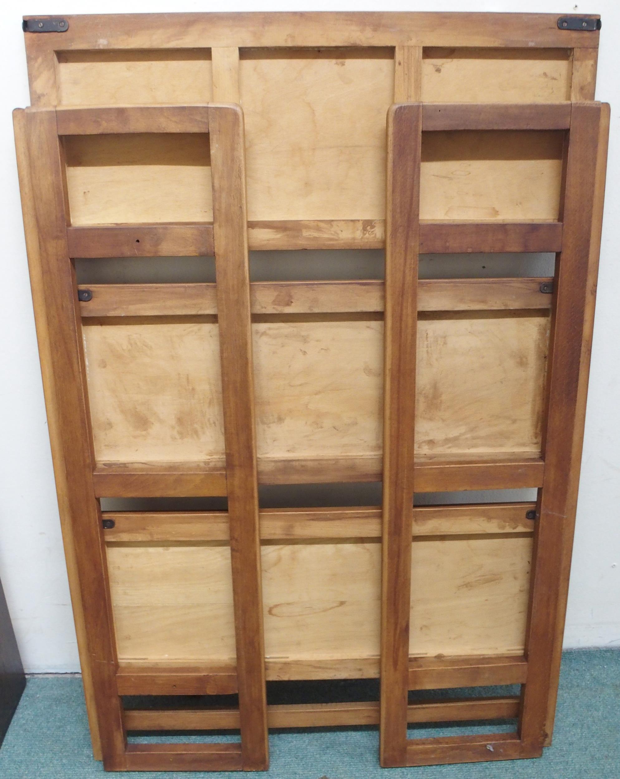 A 20th century oak open bookcase, 91cm high x 77cm wide x 23cm deep and another open folding - Image 2 of 4