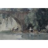 LOT OF VARIOUS PRINTS  Comprising W. Russell Flint and Jendrassik Jeno, a watercolour by W.M. Nisbet