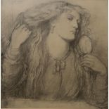 AFTER DANTE GABRIEL ROSSETTI (ENGLISH 1828-1882) WOMAN COMBING HER HAIR Print multiple, 36 x 37cm