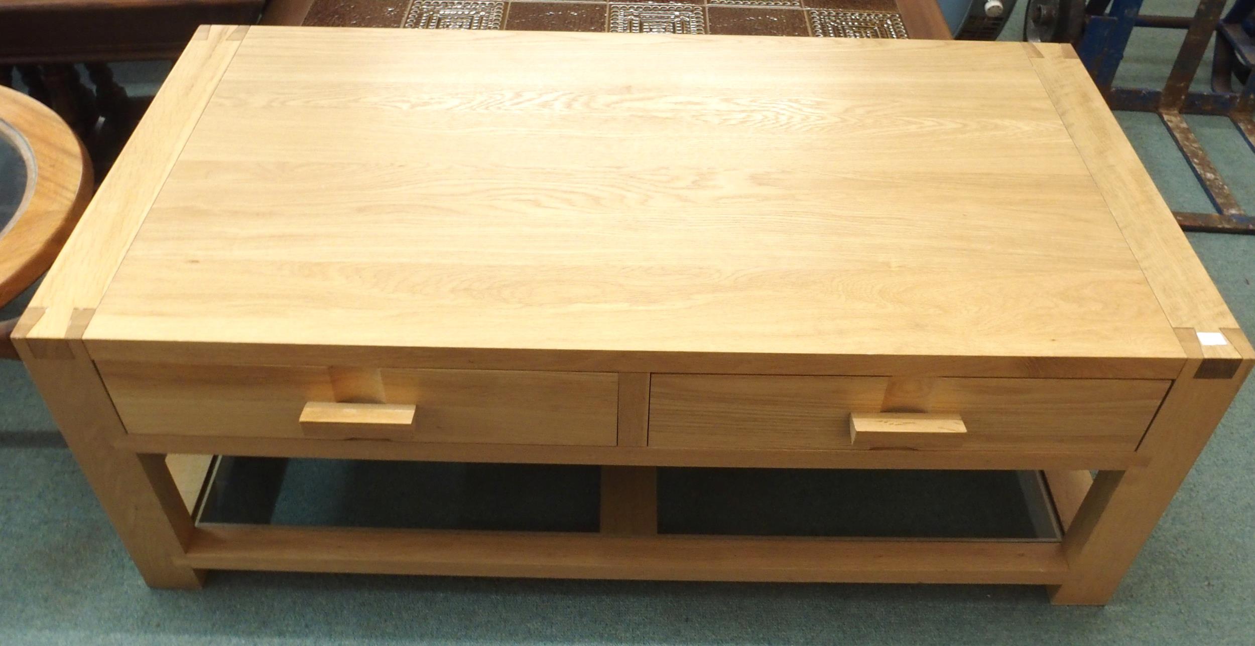 A lot of three contemporary oak John Lewis living room items comprising TV/media unit, 57cm high x - Image 3 of 8