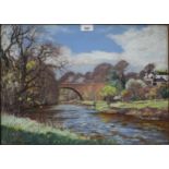 W. DOUGLAS MACLEOD  THE TWO BRIDGES ON THE DOON, ALLOWAY Pastel on paper, signed lower left, 38 x