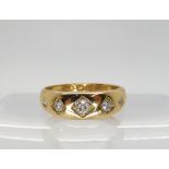 An 18ct gold five stone diamond ring, set with estimated approx 0.25cts of old cut diamonds nice