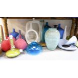 A large collection of decorative ceramics and glass including vases, sculptures and lamps