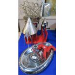 Assorted Alessi items including a Juicy Salif Citrus Squeezer, a Max le chinois colander, both