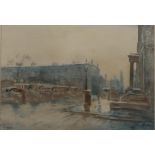 ROBERT EADIE  BLYTHSWOOD SQUARE, GLASGOW, IN WARTIME Photolithograph, hand coloured 18 x 25cm (7 x