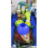 A collection of decorative glass and ceramic items including dishes, vases etc Condition Report:No