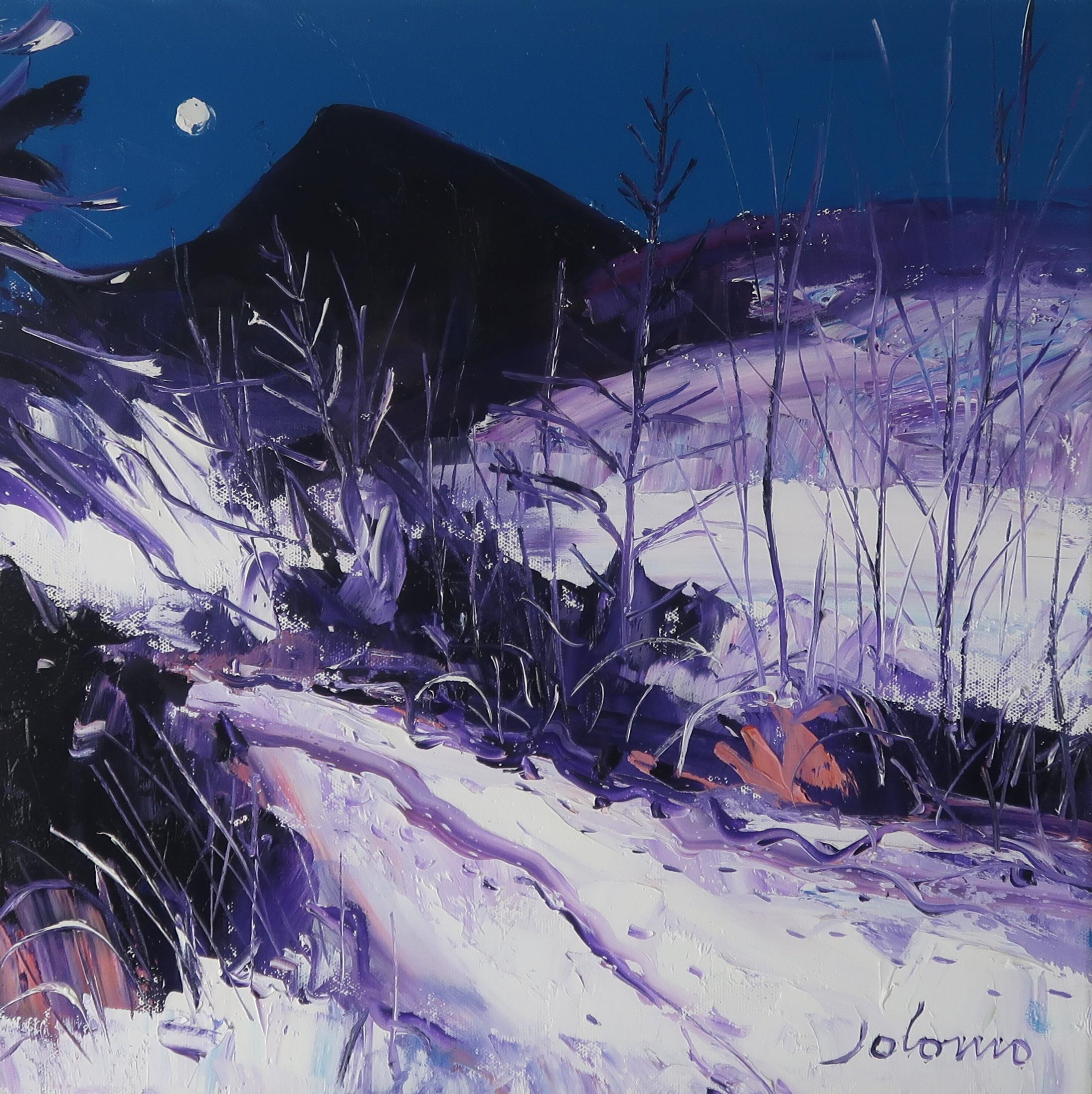 JOHN LOWRIE MORRISON (SCOTTISH b.1948) WINTER MOONLIGHT Oil on canvas, signed 'JOLOMO' lower