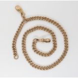 A 9CT ROSE GOLD FOB CHAIN hallmarked to every link 9 .375, with 1899 Birmingham date letter. With an