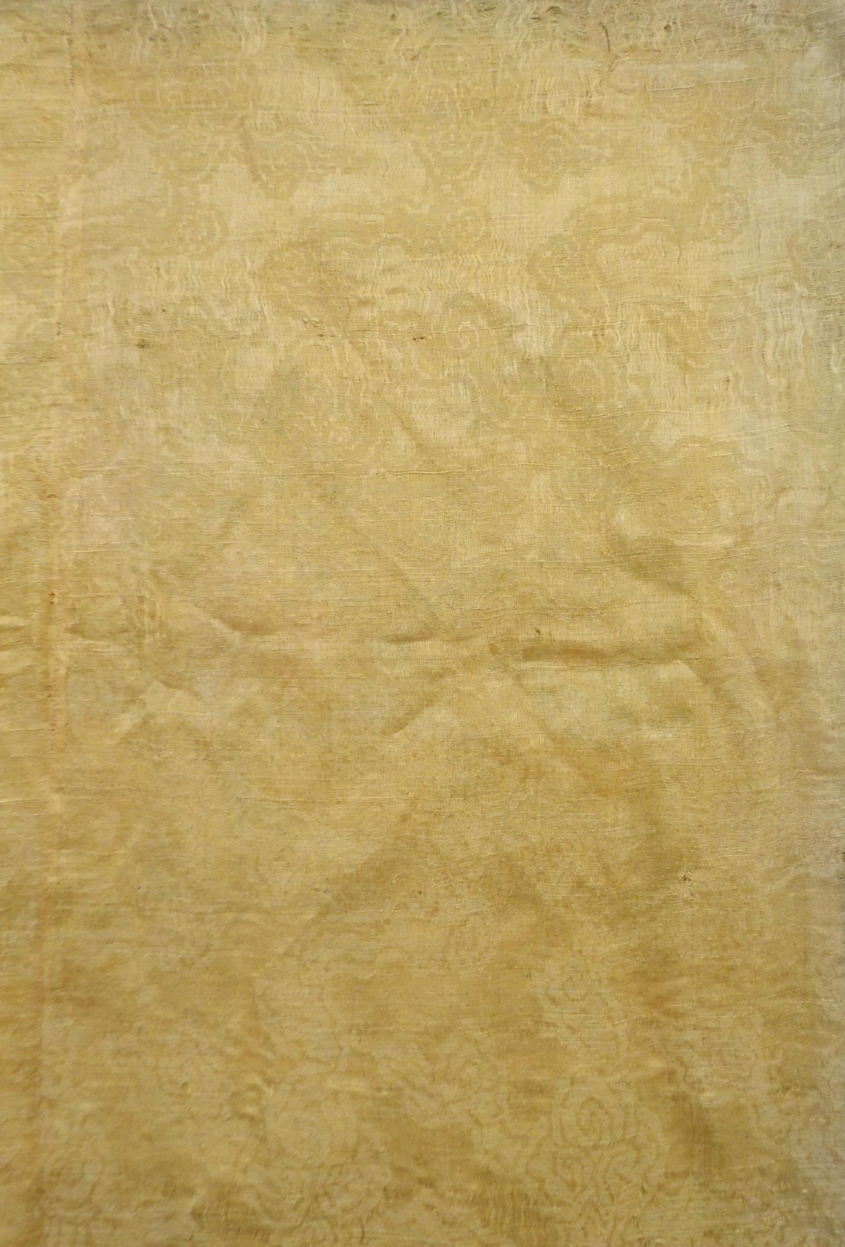 A CHINESE SILK PANEL decorated in coloured threads on a cream ground within a blue and white - Image 12 of 27