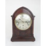 AN EARLY 20TH CENTURY MAPPIN AND WEBB BRACKET CLOCK the silvered dial with roman numerals, with