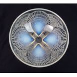 A LALIQUE COQUILLES OPALESCENT AND CLEAR GLASS BOWL decorated with shells, wheel cut signature and