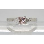A PLATINUM PINK & WHITE DIAMOND RING made for the quality Rhapsody Collection for The Jewellery