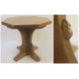 A 20TH CENTURY OAK ROBERT "MOUSEMAN" THOMPSON OF KILBURN OCTAGONAL OCCASIONAL TABLE