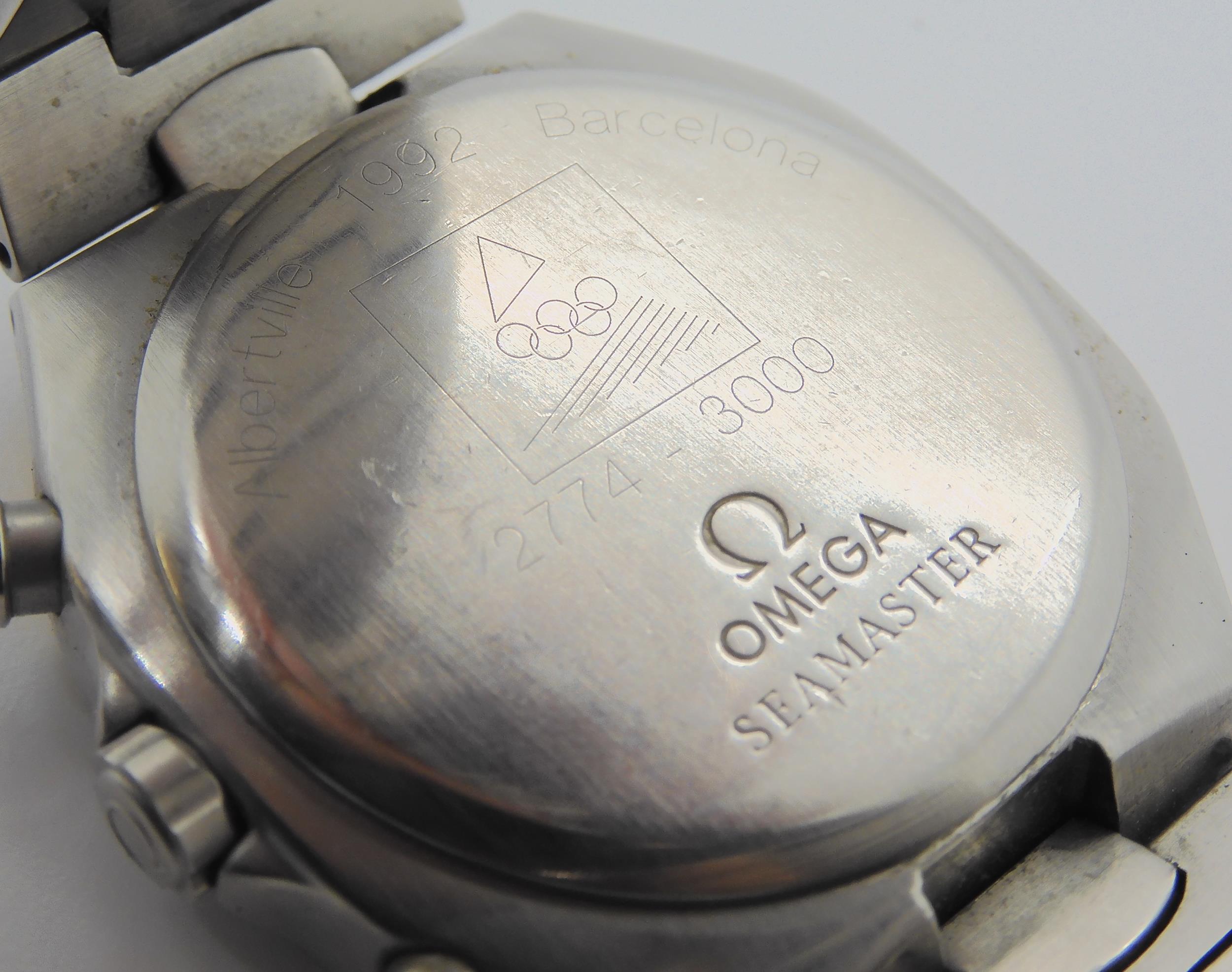 OMEGA SEAMASTER POLARIS OLYMPIA BARCELONA  the octagonal case is inlaid with gold, the strap has - Image 4 of 10