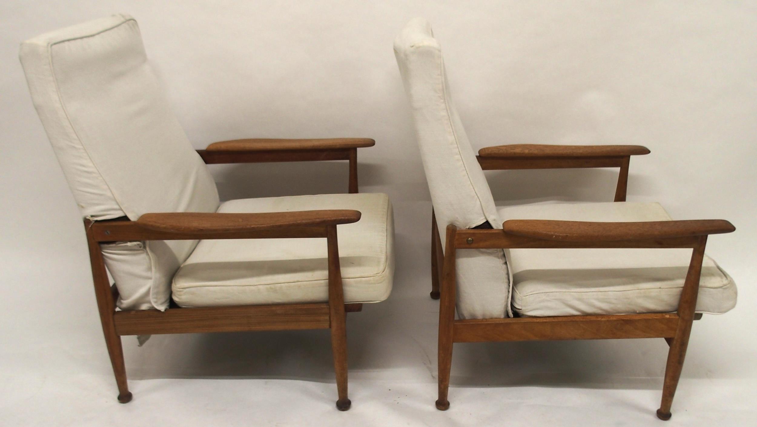 A PAIR OF GEORGE FEJER AND ERIC PAMPHILON FOR GUY ROGERS "MANHATTAN" RECLINING ARMCHAIRS with - Image 2 of 7