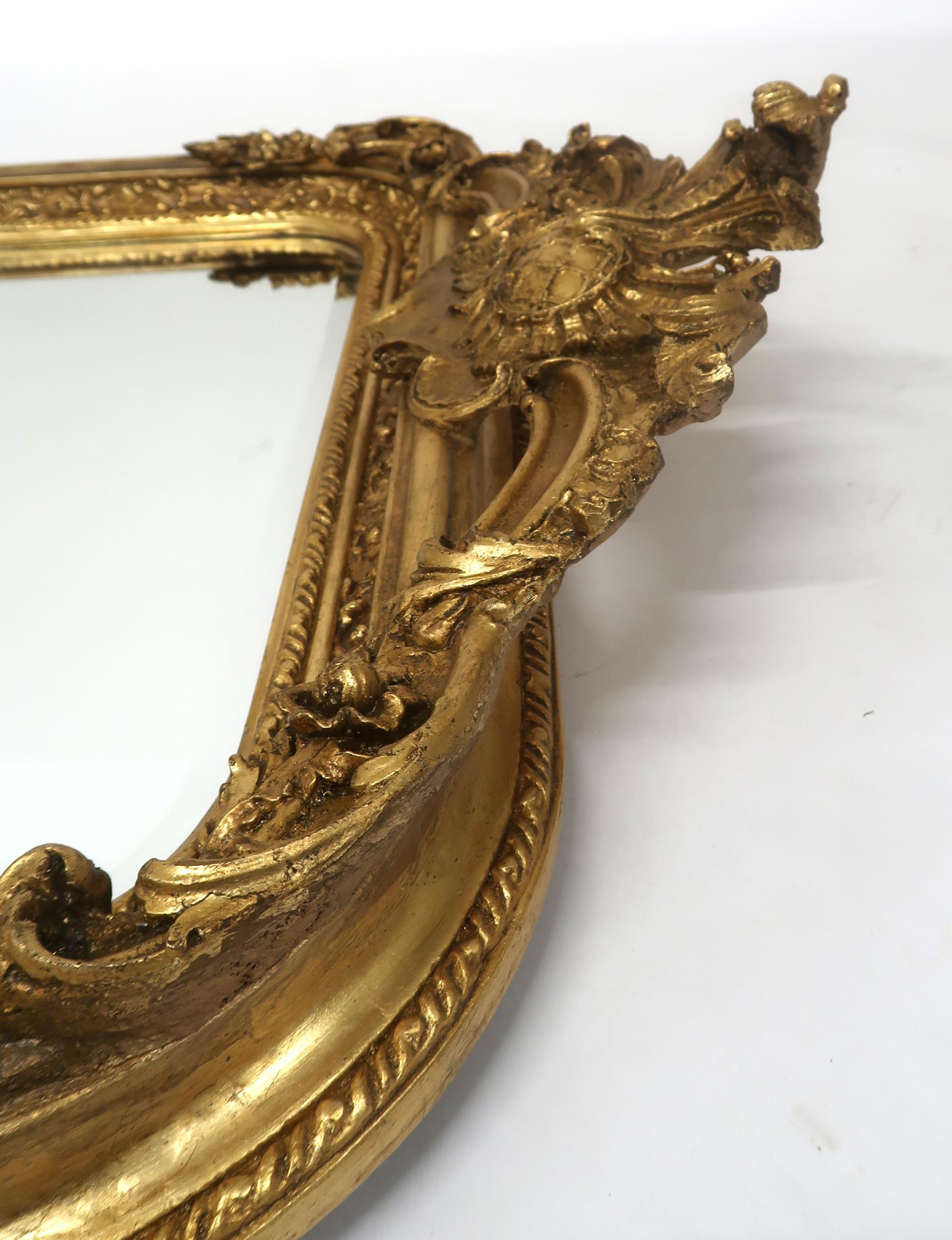 A 20TH CENTURY GILT FRAMED LOUIS PHILIPPE STYLE WALL MIRROR with scrolled foliate and fruit - Image 6 of 11