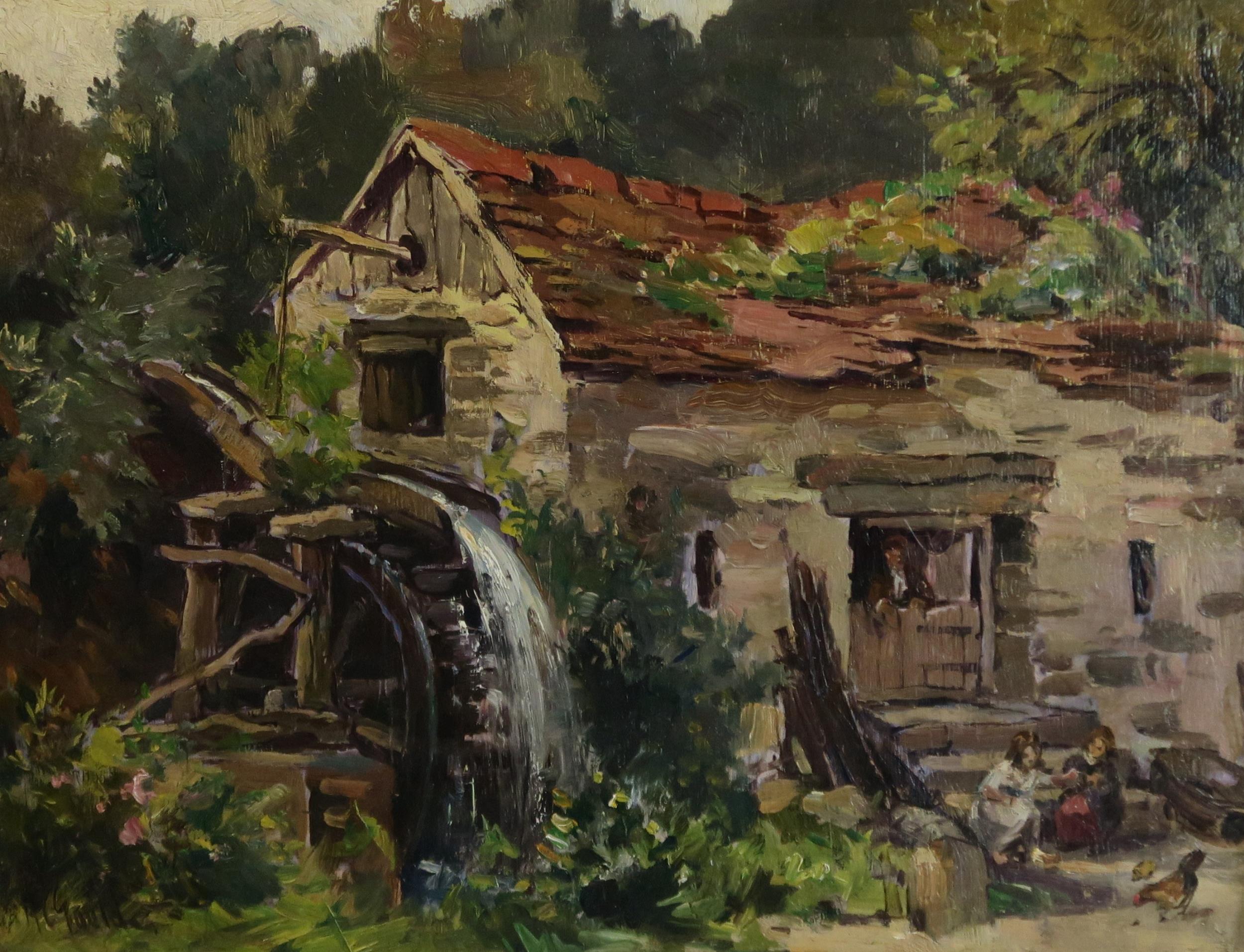 ALEXANDER CARRUTHERS GOULD (BRITISH 1870-1948) OLD PORLOCH MILL, SOMERSET  Oil on board, signed