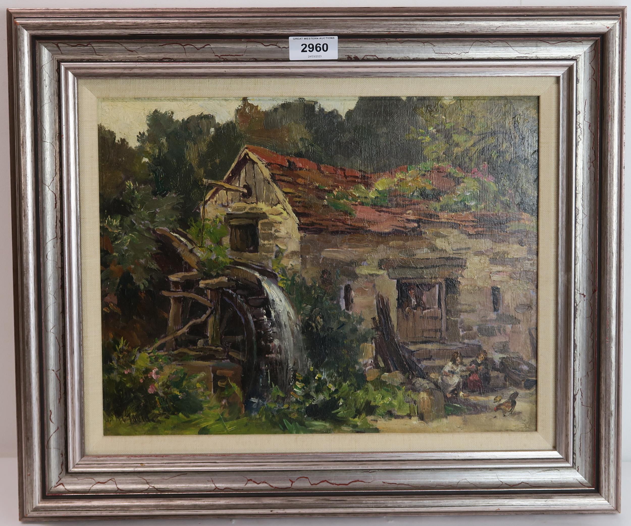 ALEXANDER CARRUTHERS GOULD (BRITISH 1870-1948) OLD PORLOCH MILL, SOMERSET  Oil on board, signed - Image 2 of 8