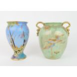 TWO CARLTON WARE VASES  including Bluebells on a mottled pale blue ground, pattern no. 3875, 15cm