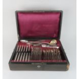 A CANTEEN OF 19TH CENTURY AUSTRIAN SILVER CUTLERY makers mark IL, with possible retailers mark for