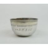 AN 18TH CENTURY GERMAN SILVER BOWL town mark for Bamberg, makers mark CM, of plain form, with