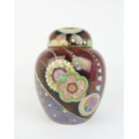 A CARLTON WARE BELL PATTERN GINGER JAR AND COVER pattern no. 3788, 20cm high Condition Report:very