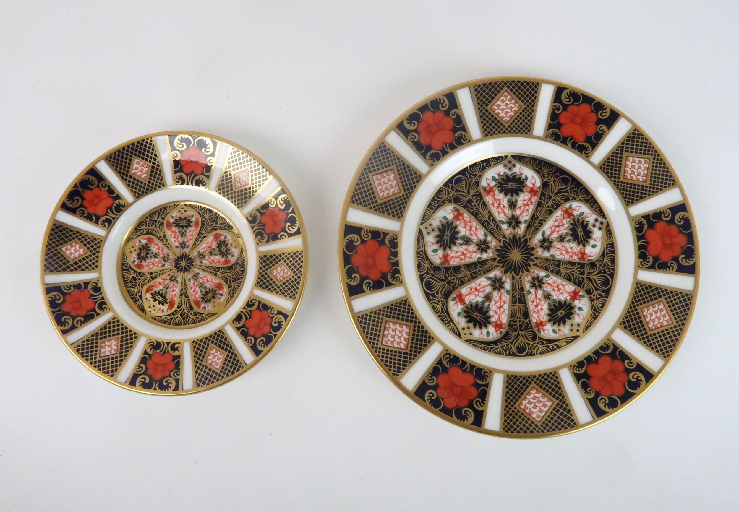 A SET OF SIX ROYAL CROWN DERBY COFFEE CANS AND SAUCERS with six matching plates, milk jug and lidded - Image 2 of 4