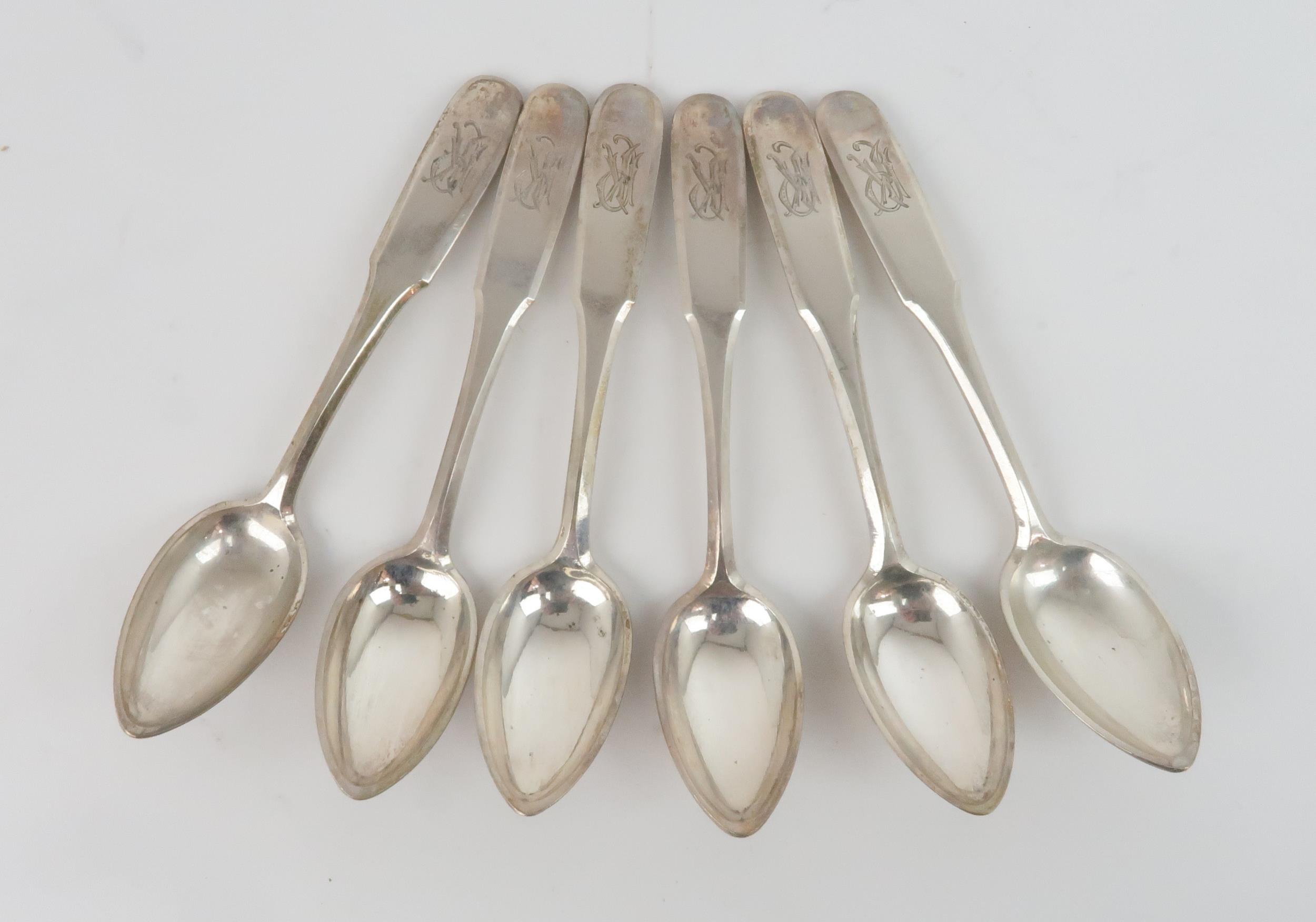 A CANTEEN OF 19TH CENTURY AUSTRIAN SILVER CUTLERY makers mark IL, with possible retailers mark for - Image 6 of 6