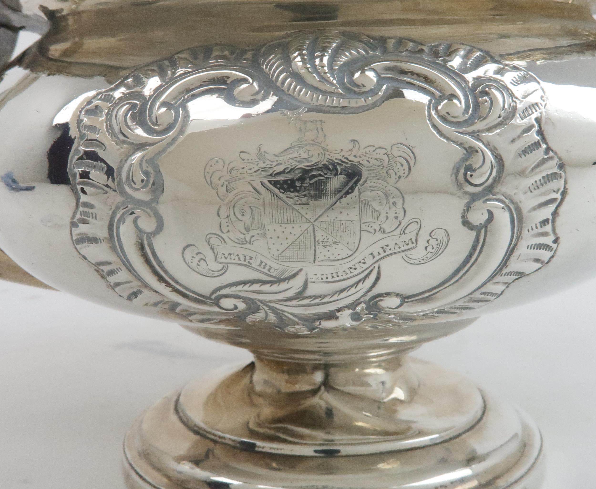 A GEORGE IV SCOTTISH SILVER TEAPOT by J Hay, Edinburgh 1820, of squat circular form, with an - Image 2 of 9