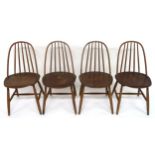 A LOT OF FOUR CIRCA 1950 SWEDISH SVEN ERIK FRYKLUND FOR HAGAFORS MODEL 16 CHAIRS with bentwood