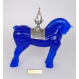 A LIMITED EDITION DAUM MODEL OF A HORSE 'CHEVAL PORTEUR DE FEU' designed by Hilton McConnico, no