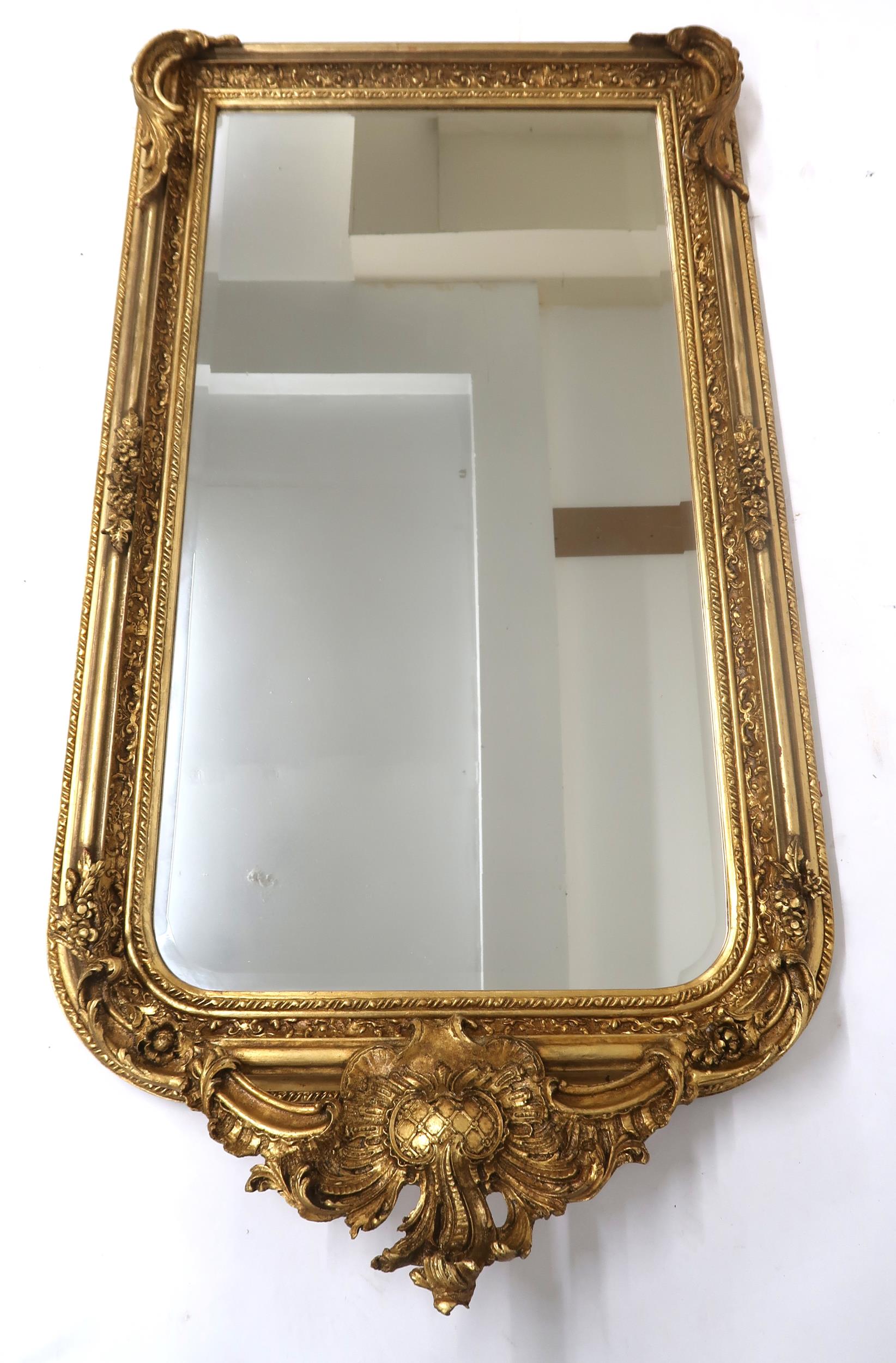 A 20TH CENTURY GILT FRAMED LOUIS PHILIPPE STYLE WALL MIRROR with scrolled foliate and fruit - Image 10 of 11