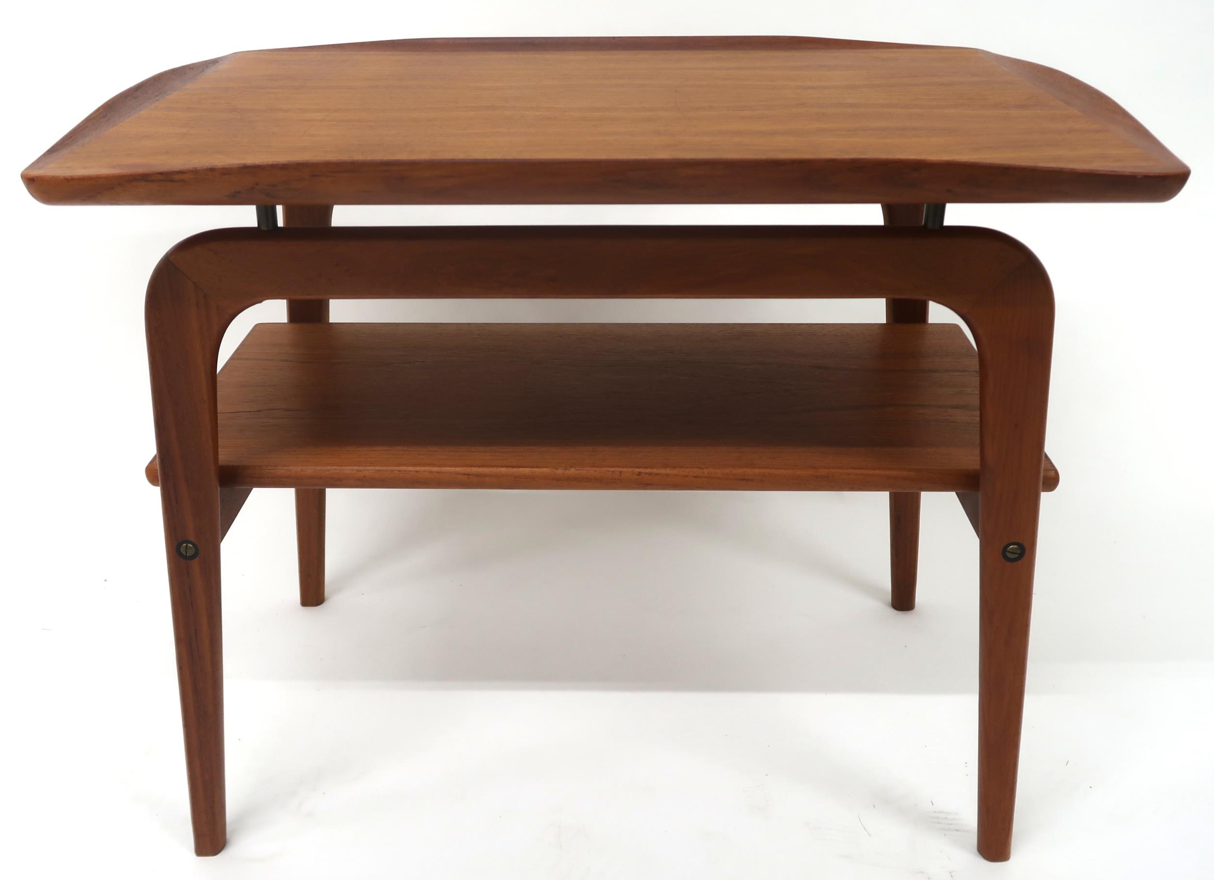 A MID 20TH CENTURY DANISH ARNE HOVMAND-OLSEN FOR MOGEN KOLD TWO TIER END TABLE rectangular top