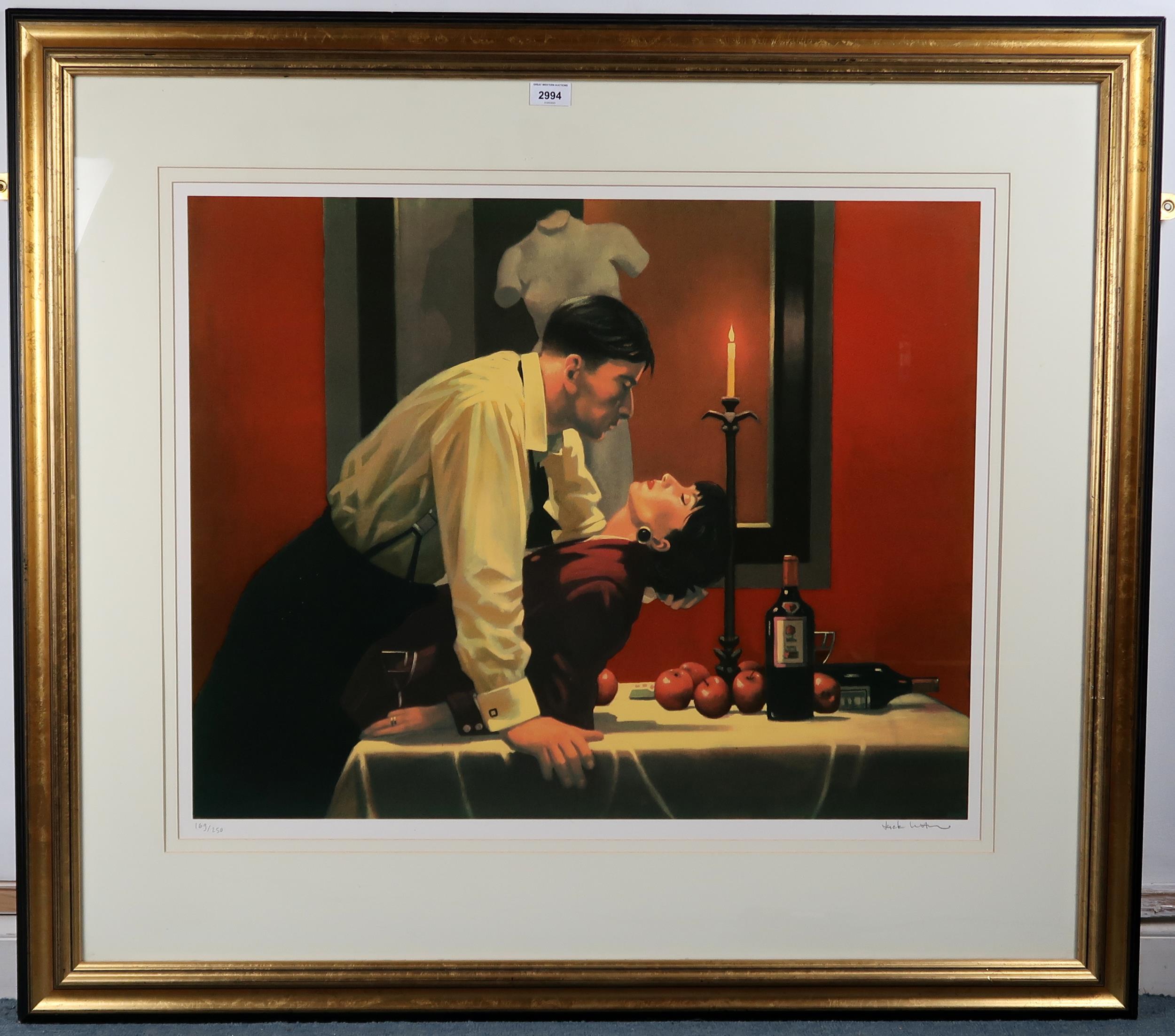 AFTER JACK VETTRIANO (SCOTTISH, b.1951) THE PARTY'S OVER Photographic print, signed in pencil (lower - Image 2 of 4