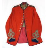 A VICTORIAN QUEEN'S OWN GLASGOW YEOMANRY LIEUTENANT-COLONEL'S SCARLET TUNIC Of fine Melton wool