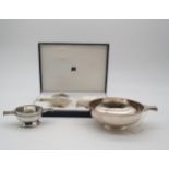 A collection of silver and plate including a silver quaich, by Hamilton & Inches, Edinburgh 1980,