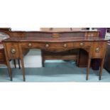 A 19th century mahogany sideboard with tambour fronted superstructure over central drawer flanked by