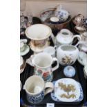 A Meissen teapot (second), Portmeirion Monte Sol tankard, a Norwegian Saga jug, assorted teawares