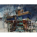 JAMES HARRIGAN Village Belle IV, signed, watercolour, 53 x 71cm Condition Report:Available upon