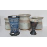 Three studio pottery vases signed Pickard and two other pieces Condition Report:Available upon