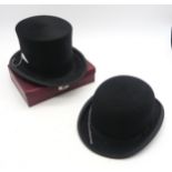 A silk top hat, medium size, by R.W. Forsyth of Edinburgh and Glasgow, measuring approx. 20cm