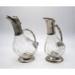 An Etain France Pewter and cut glass duck decanter, and another similar example (2) Condition